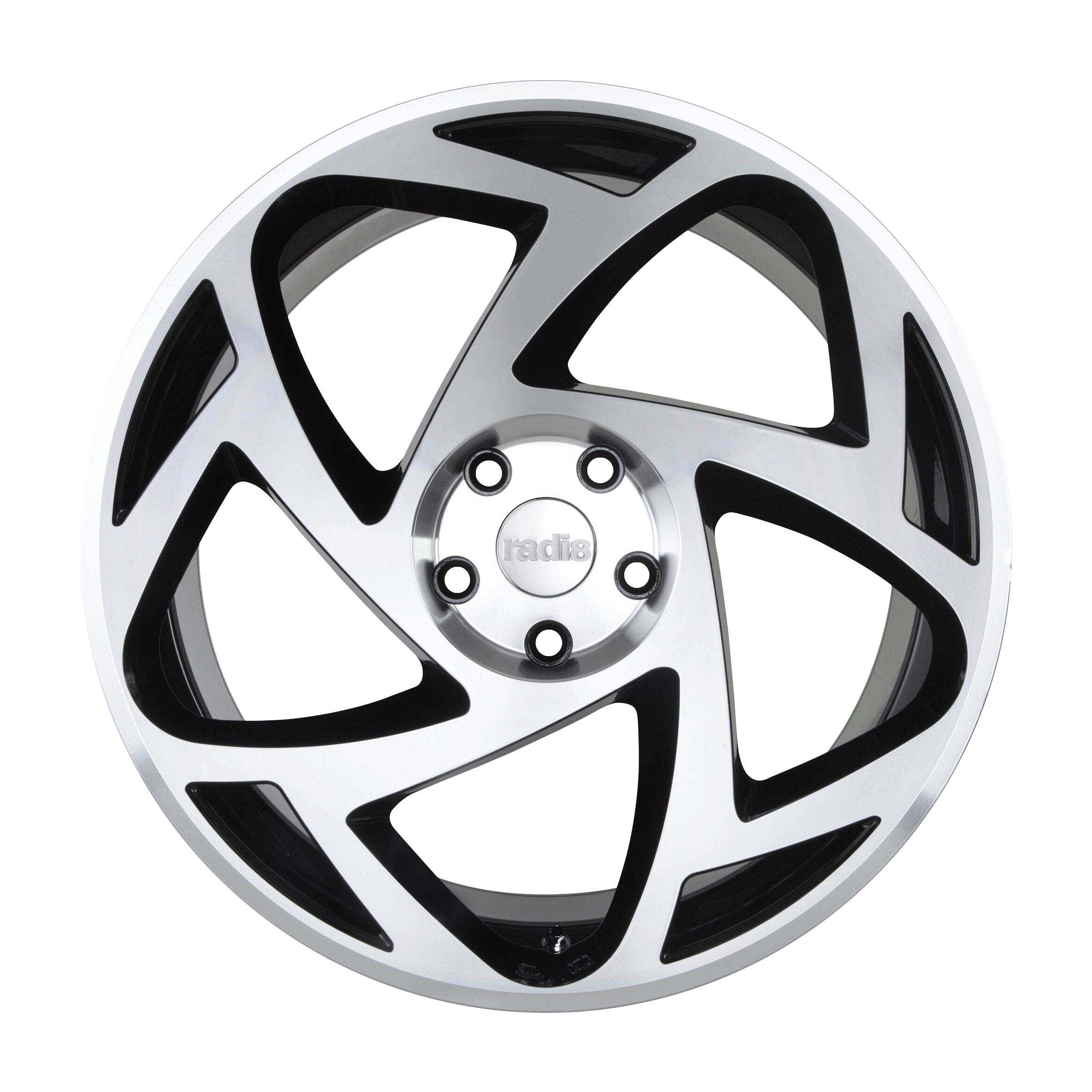 NEW 20  RADI8 R8S5 ALLOY WHEELS IN GLOSS BLACK WITH POLISHED FACE  WIDER 10  REARS